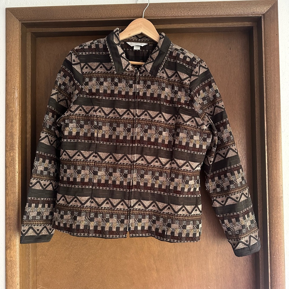Christopher & Banks Neutral Color Patterned Jacket - Picture 2 of 4